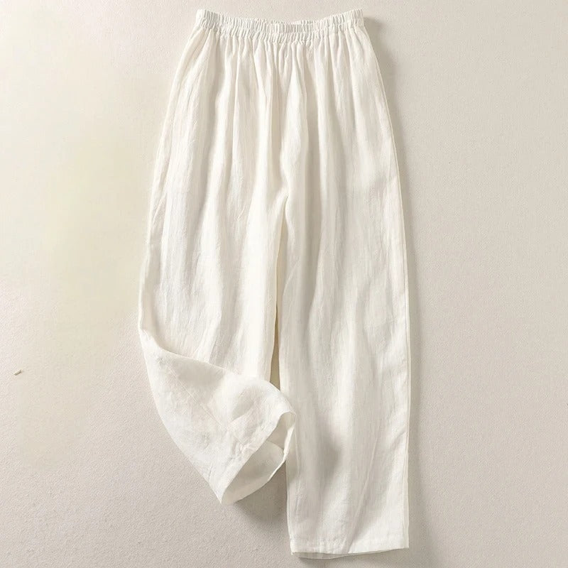 Amelia | Relaxed Cotton-Linen Wide-Leg Pants