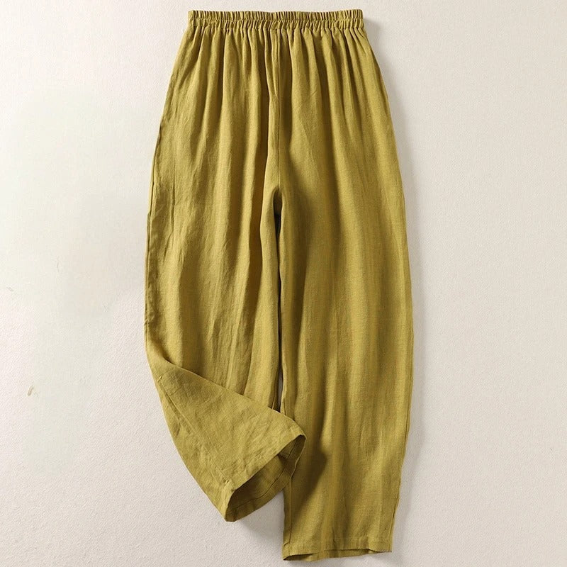 Amelia | Relaxed Cotton-Linen Wide-Leg Pants