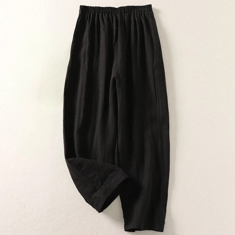 Amelia | Relaxed Cotton-Linen Wide-Leg Pants
