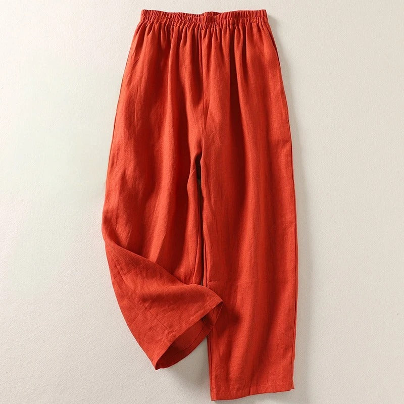 Amelia | Relaxed Cotton-Linen Wide-Leg Pants