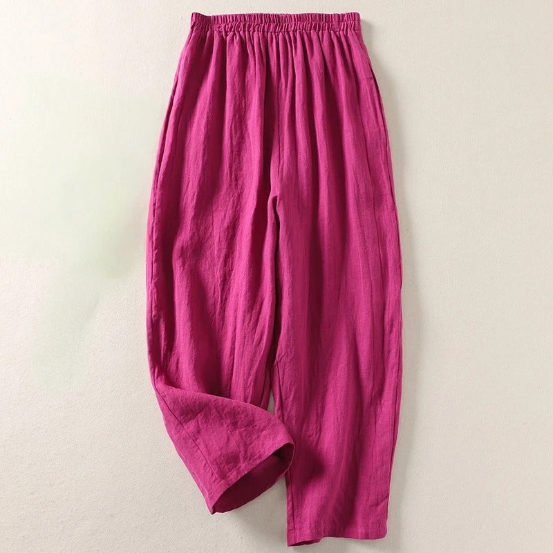 Amelia | Relaxed Cotton-Linen Wide-Leg Pants