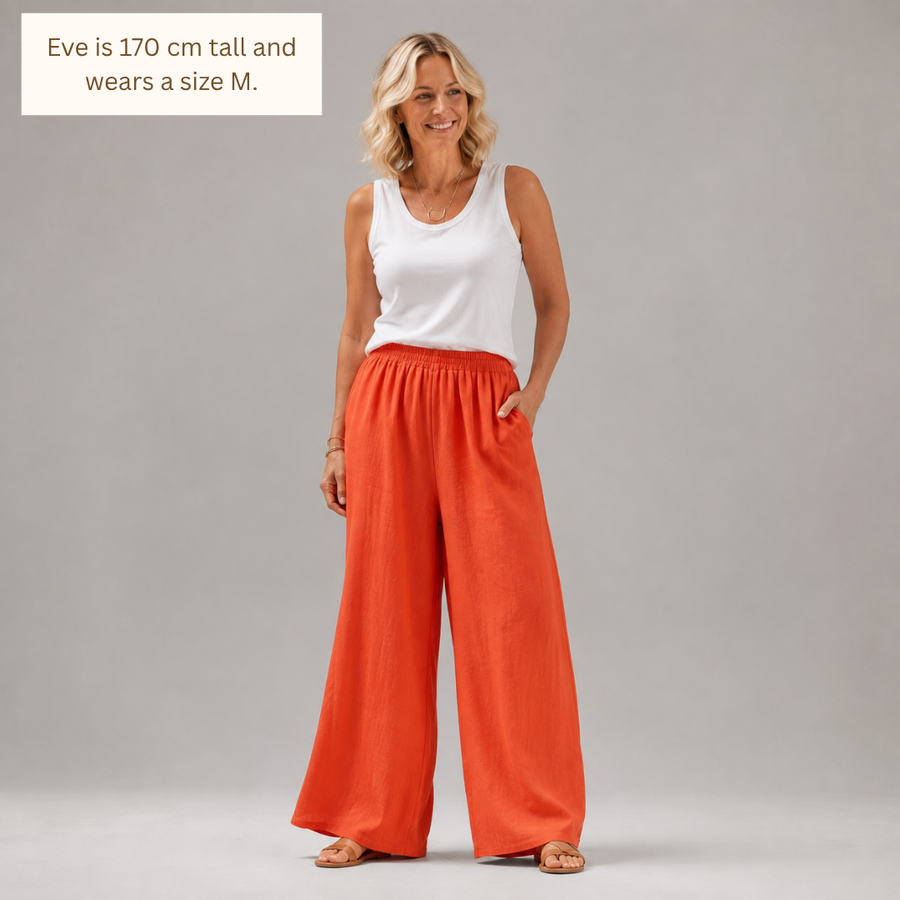 Amelia | Relaxed Cotton-Linen Wide-Leg Pants
