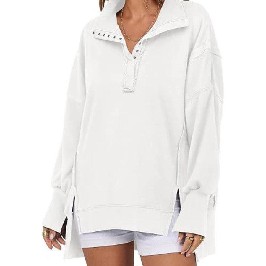 VERON™ - Loose Fit High-Low Split Hem Casual Sweatshirt