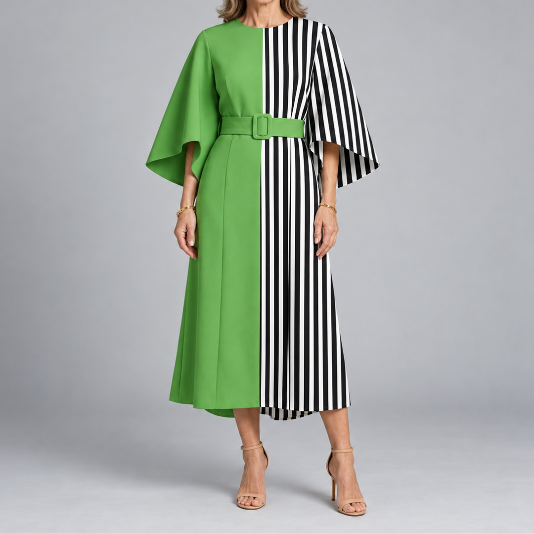 Bronwyn | Statement Print Belted Midi Dress