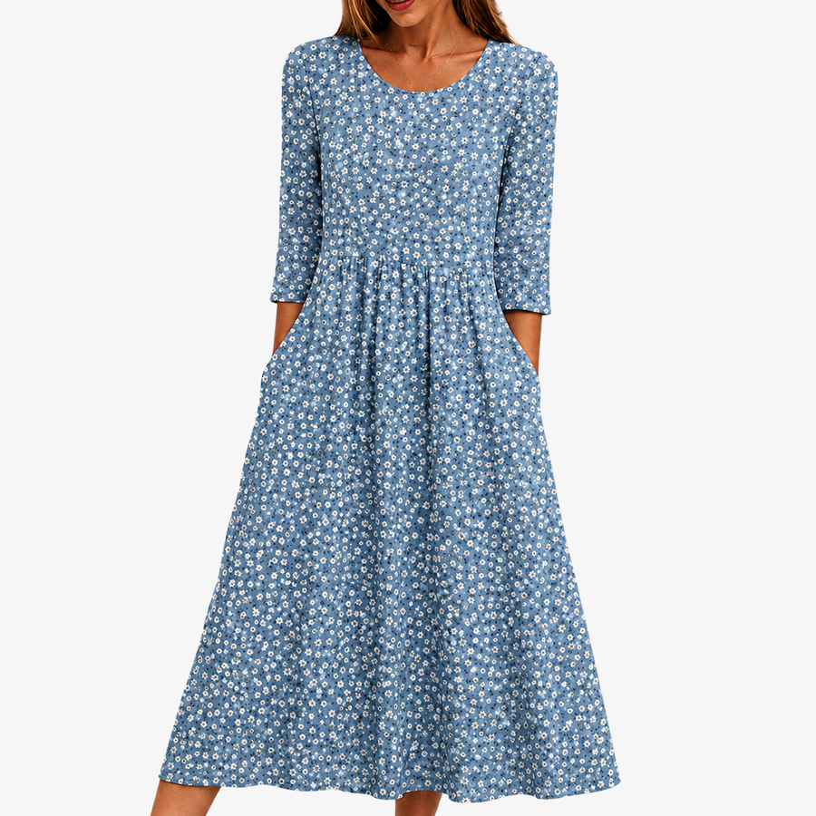 Blue Meadow | Midi Spring Dress