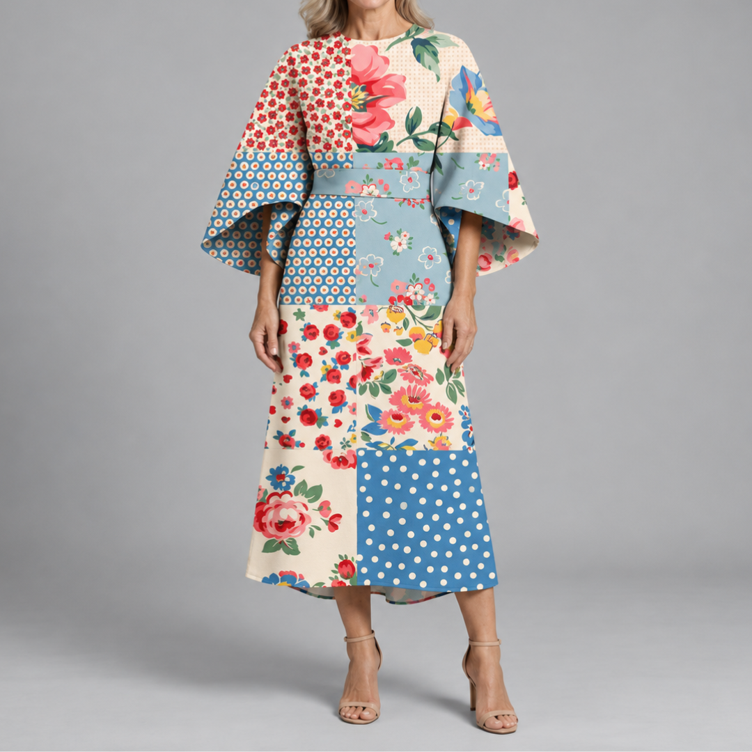 Bronwyn | Statement Print Belted Midi Dress