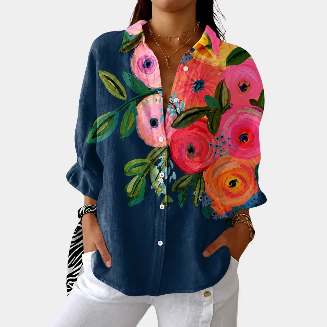 Ruby | Floral Button-Up Blouse