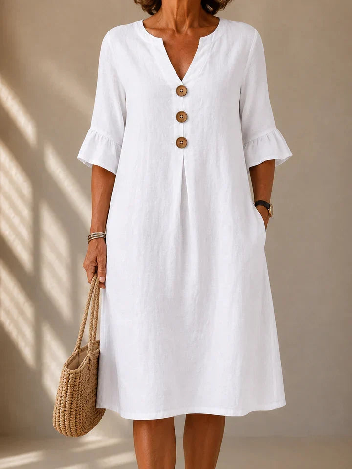 Hannah | Button Detail Midi Dress