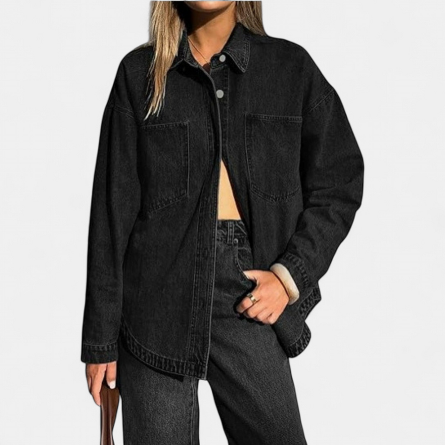 TRIXON™ – Washed Vintage Oversized Denim Shirt Jacket