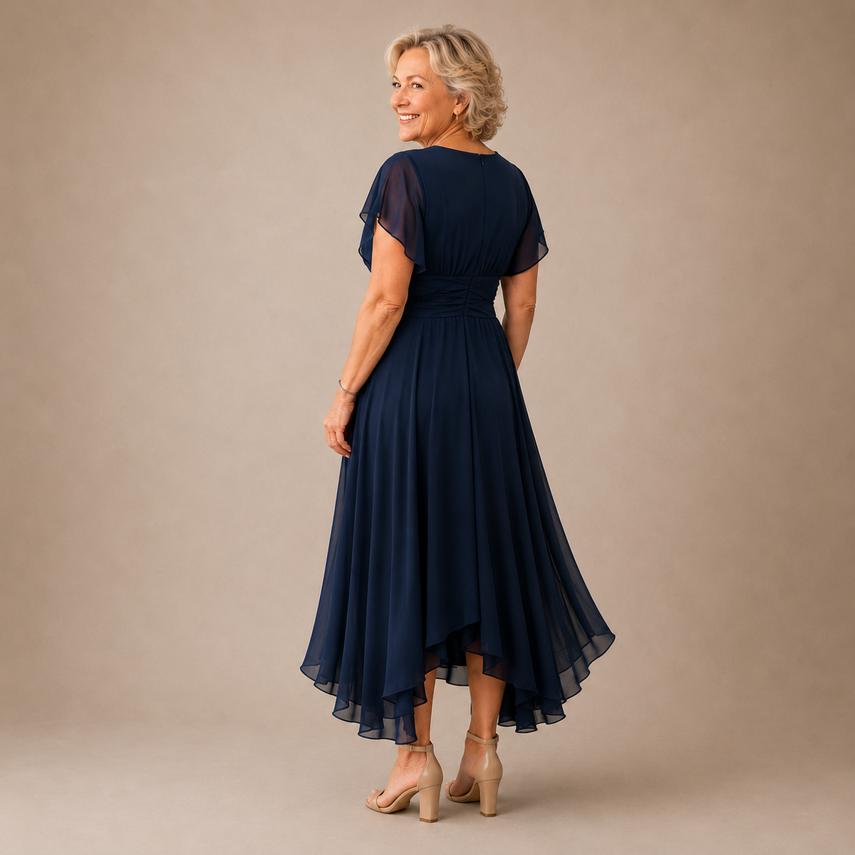 Lillian | V-Neck High-Low Dress