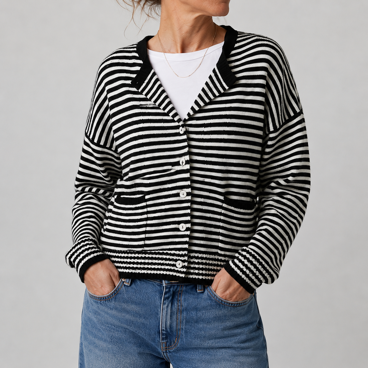 Piper | Striped Knit Cardigan