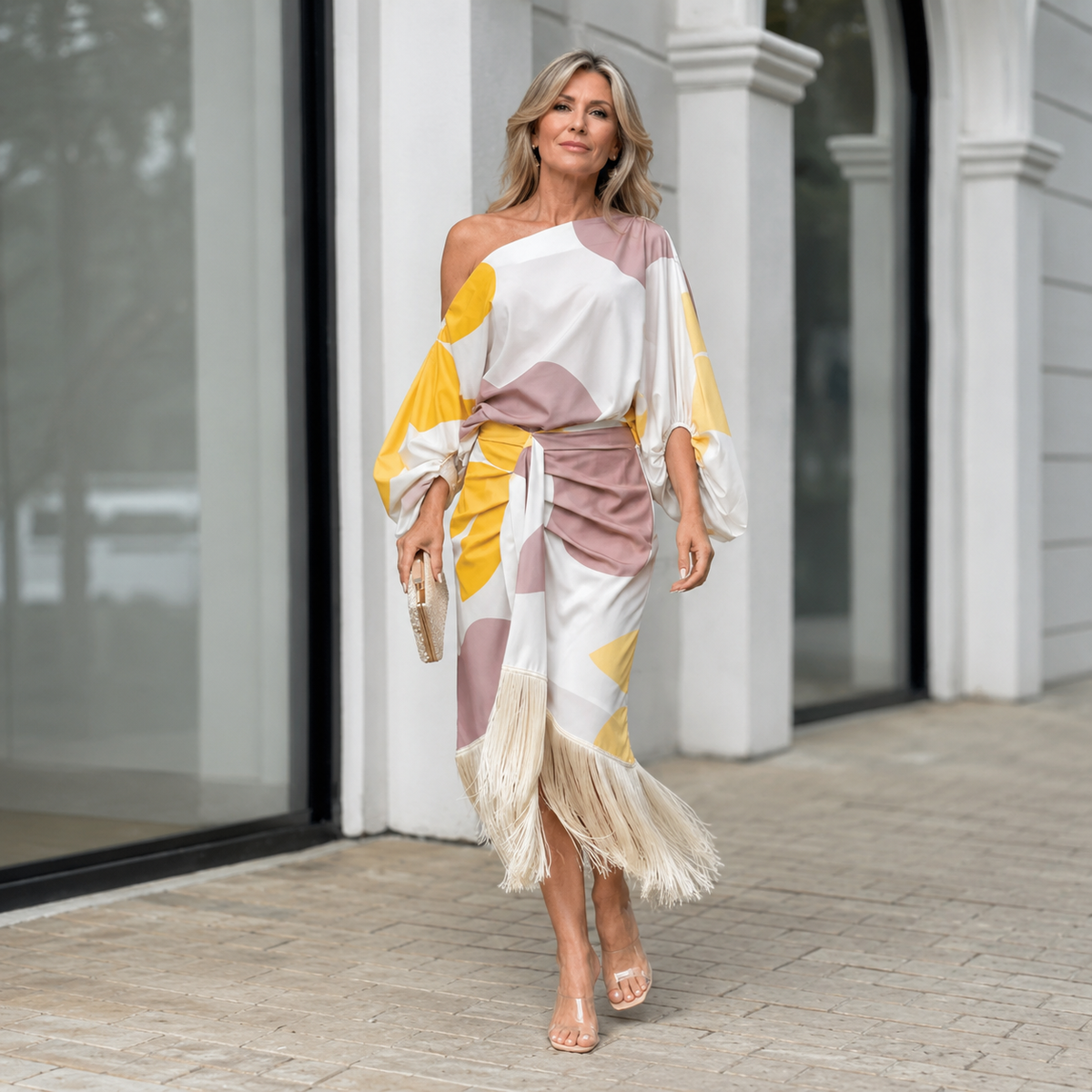 Sienna | One-Shoulder Fringe Set