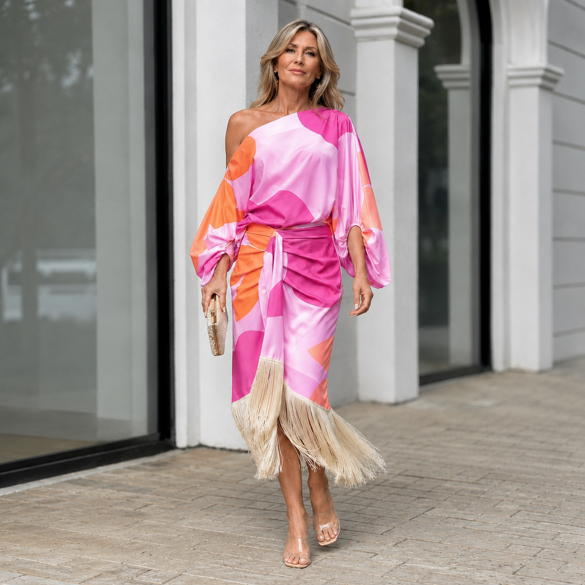 Sienna | One-Shoulder Fringe Set