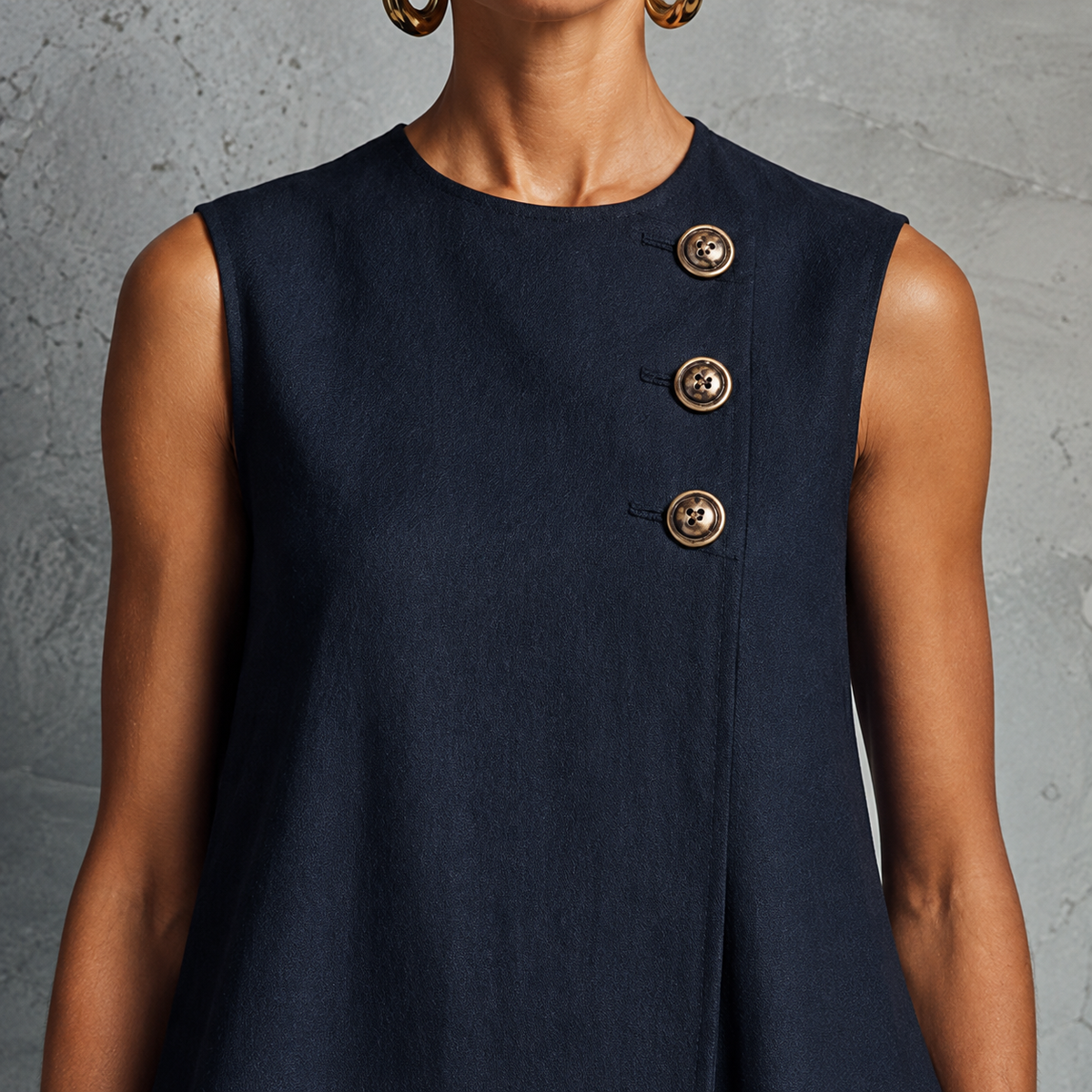Bronwyn | Asymmetric Button Shift Dress