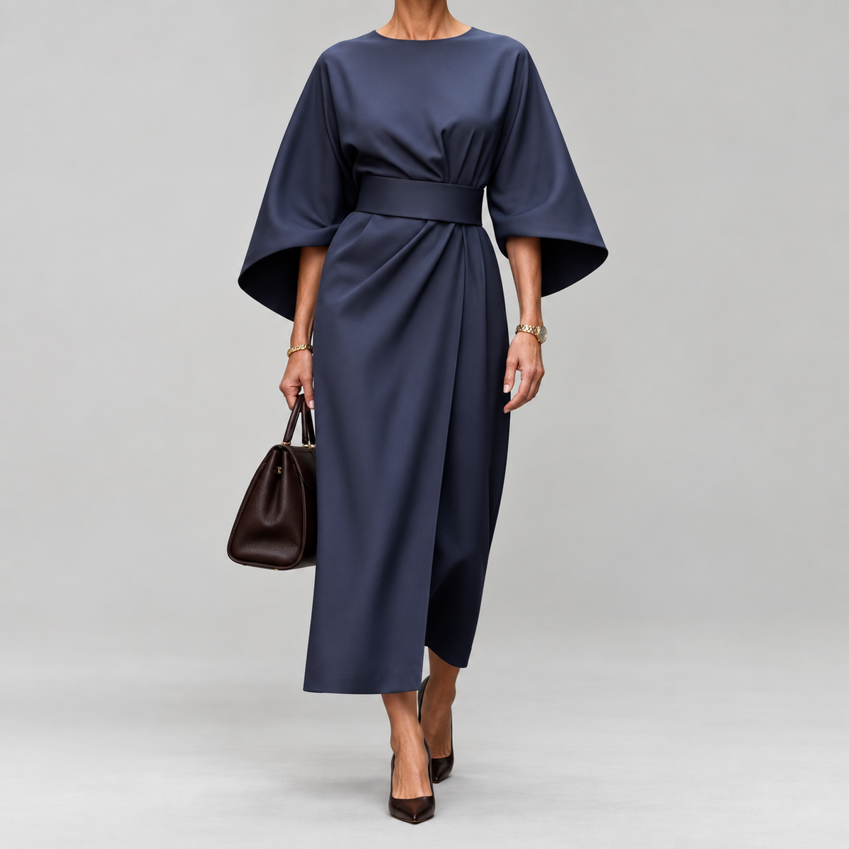 Kerrie | Sculpted Waist Midi Dress