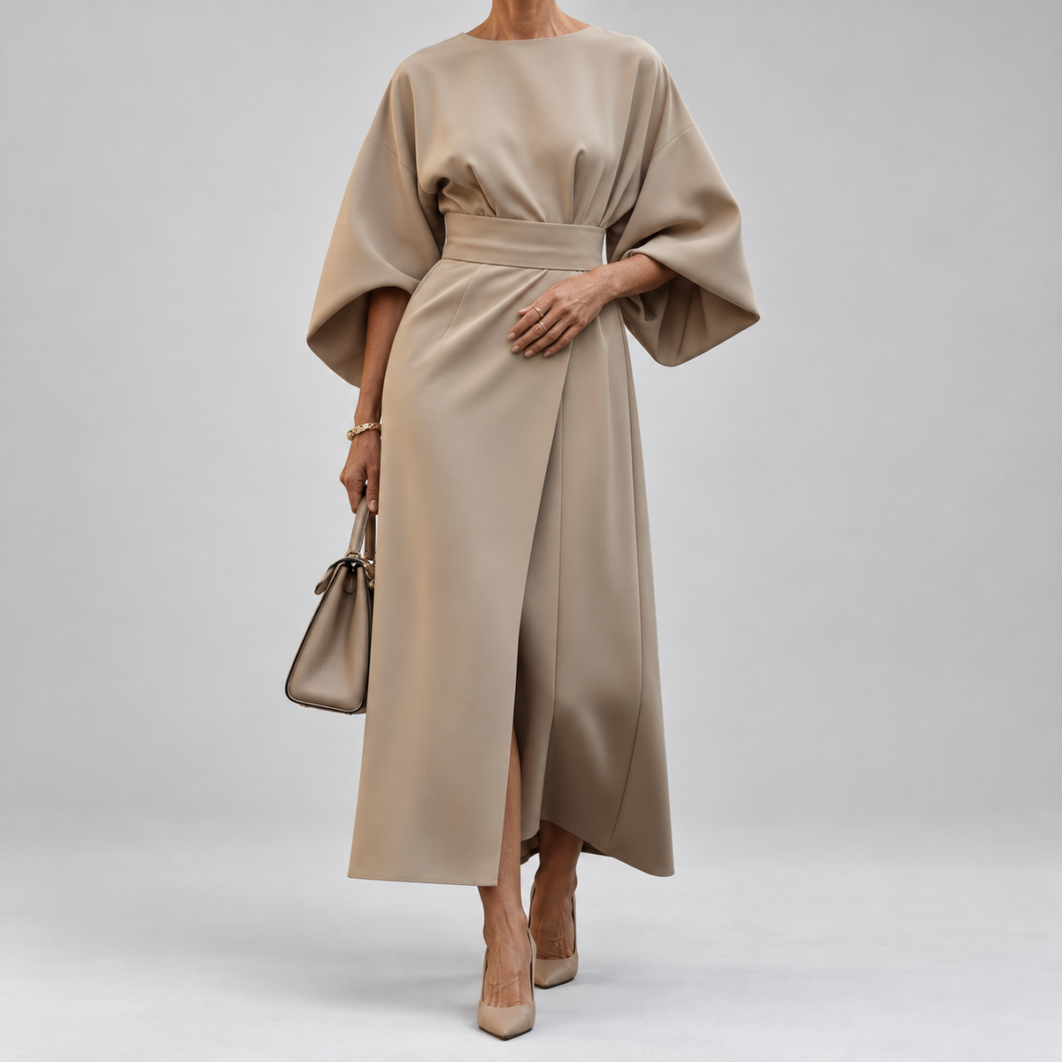Kerrie | Sculpted Waist Midi Dress