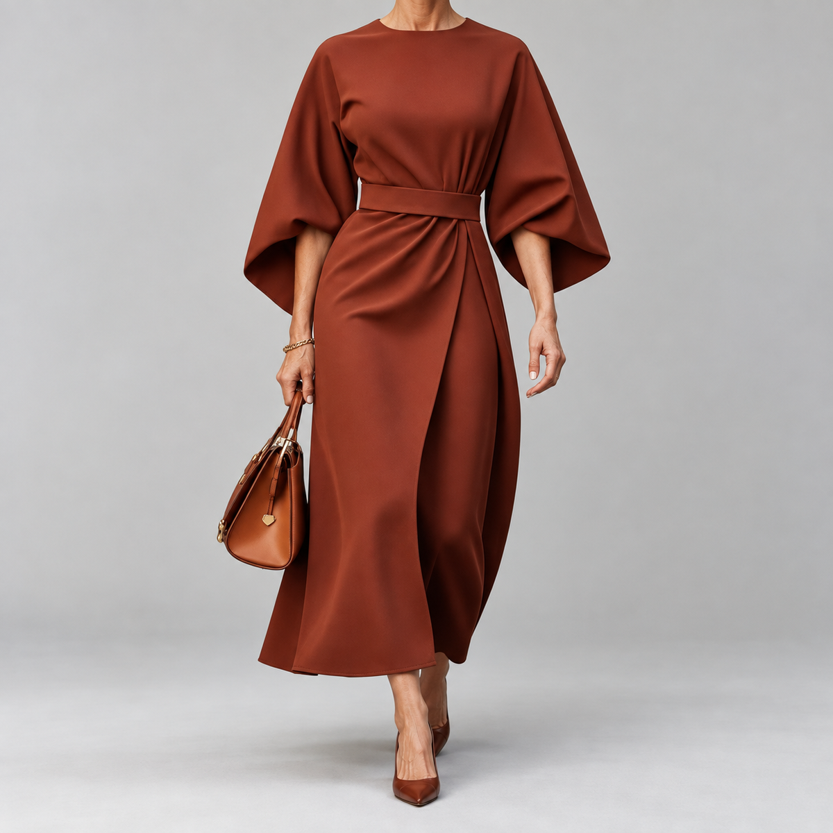 Kerrie | Sculpted Waist Midi Dress