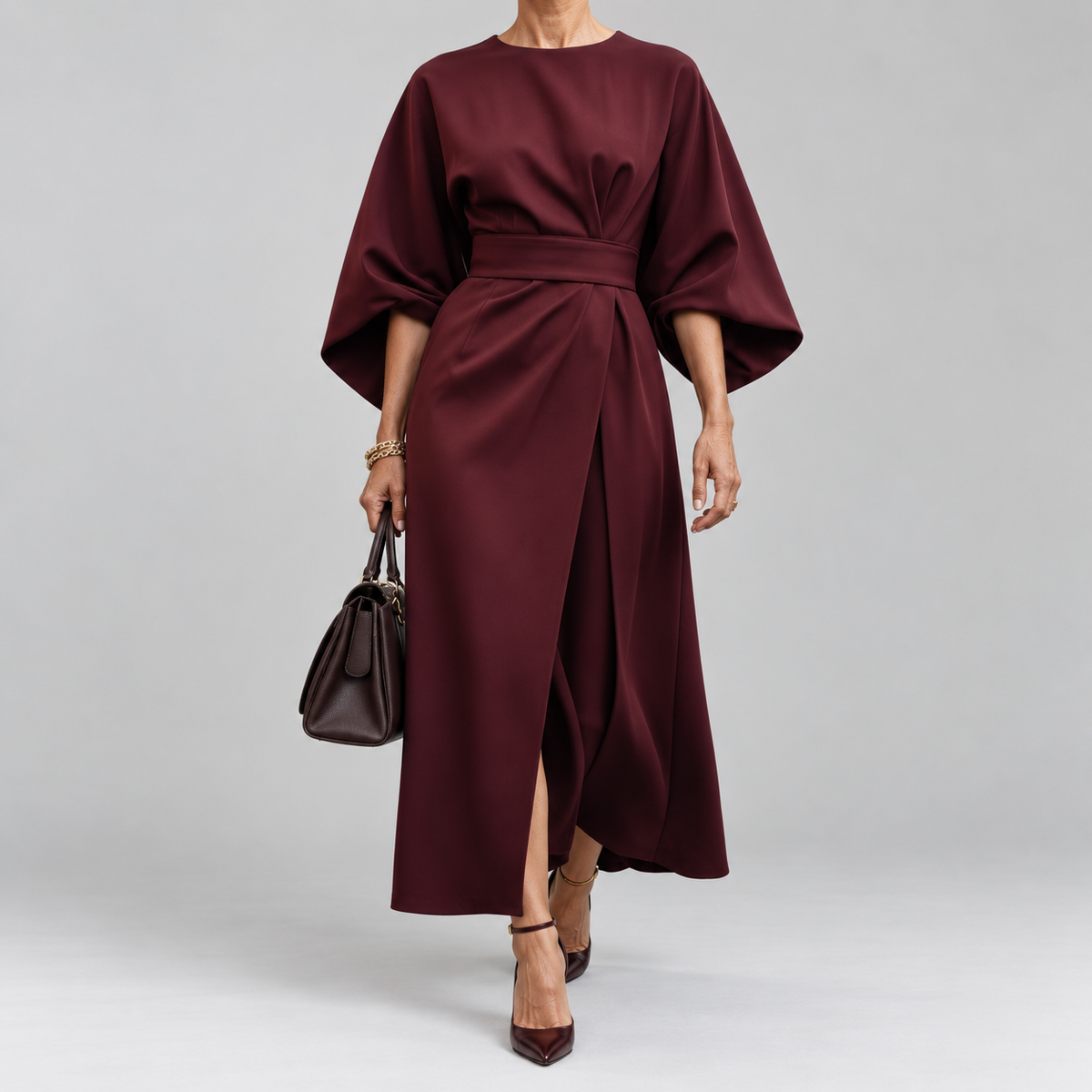 Kerrie | Sculpted Waist Midi Dress