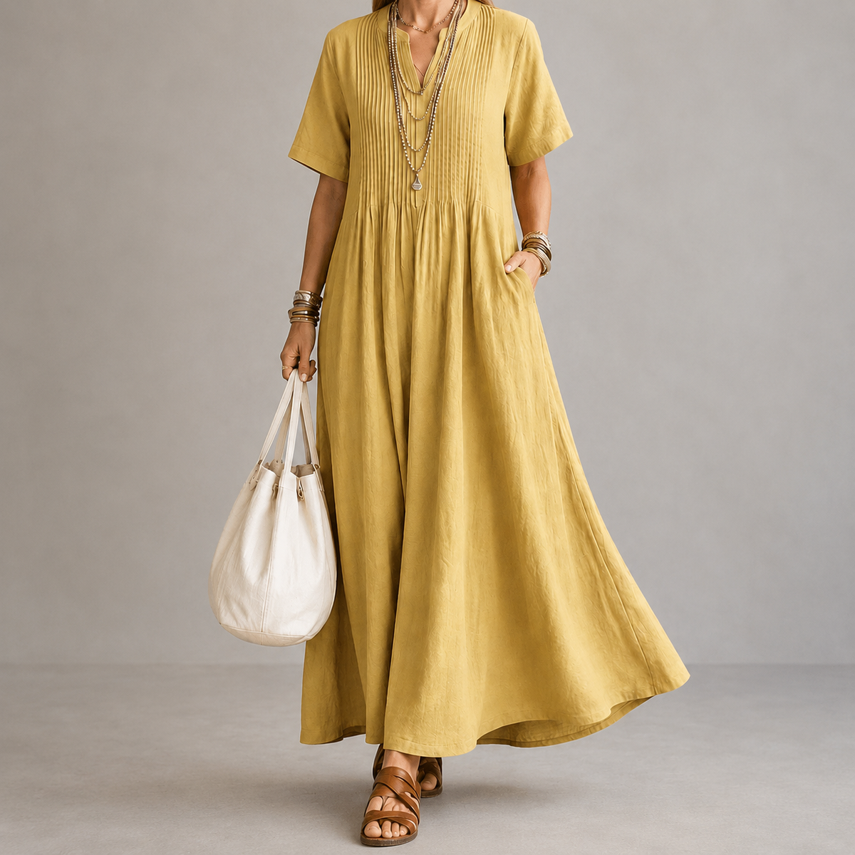 Charlotte | Relaxed V-Neck Maxi Dress
