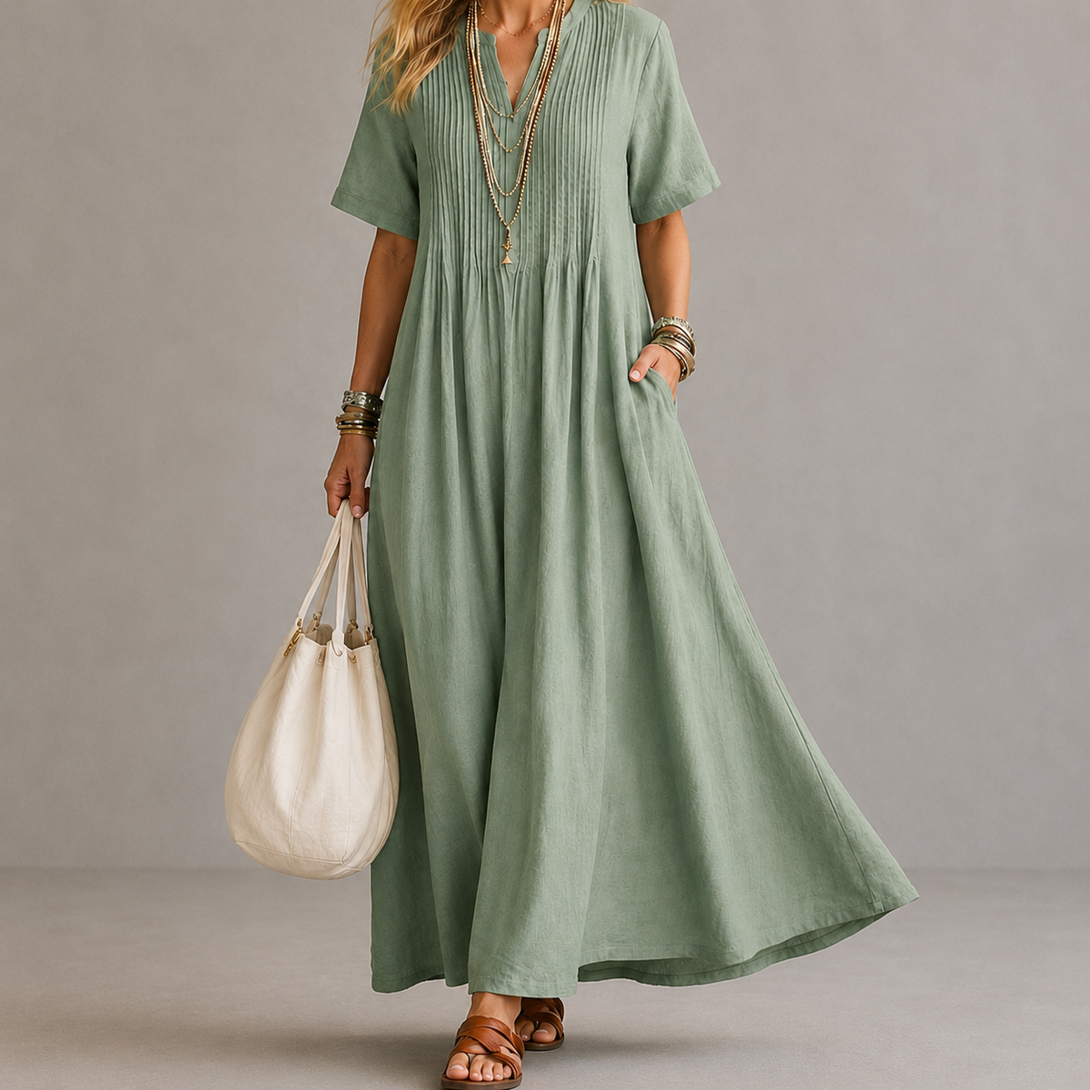 Charlotte | Relaxed V-Neck Maxi Dress