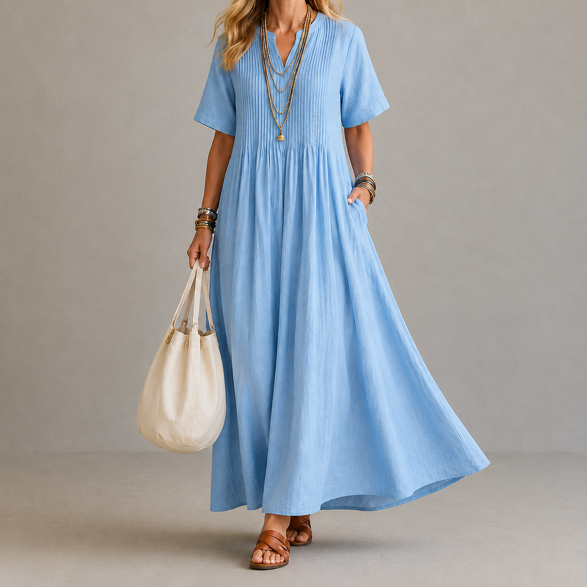 Charlotte | Relaxed V-Neck Maxi Dress