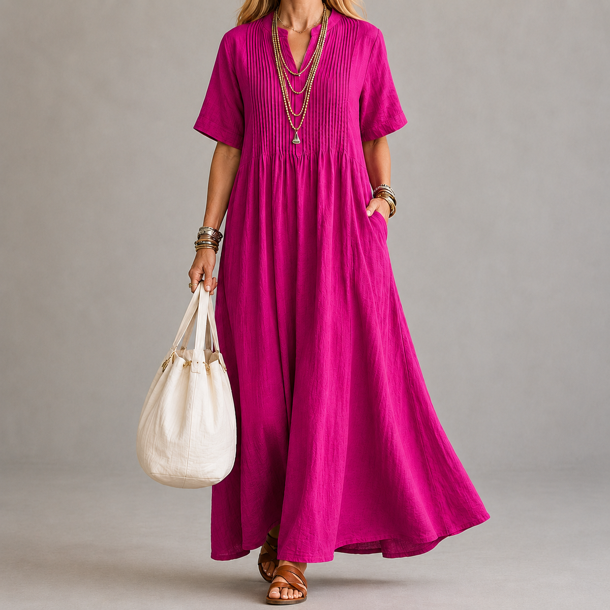 Charlotte | Relaxed V-Neck Maxi Dress