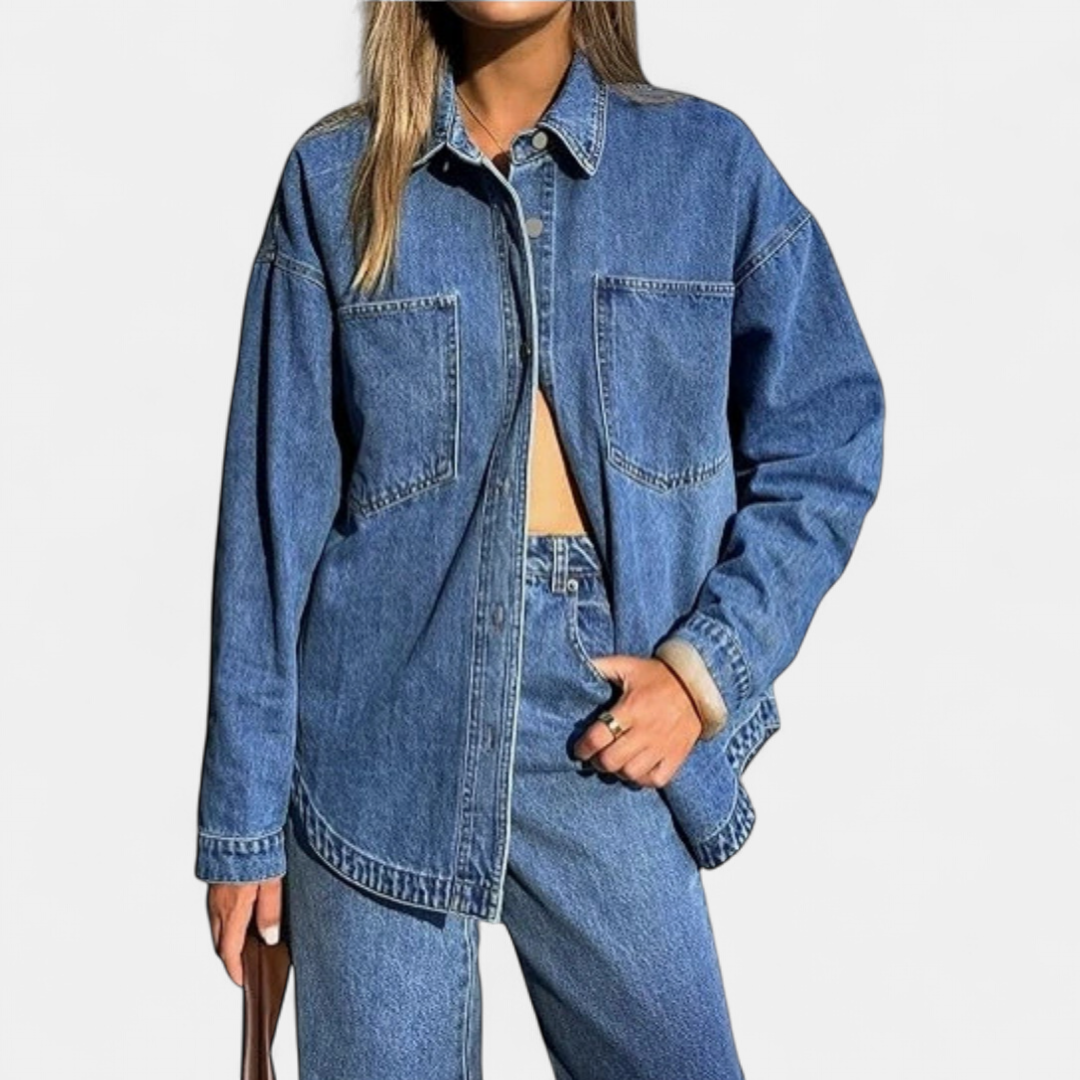TRIXON™ – Washed Vintage Oversized Denim Shirt Jacket