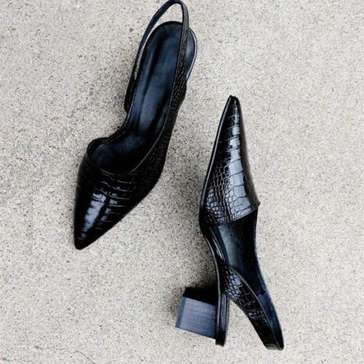 Georgia | Leather Slingback Heels
