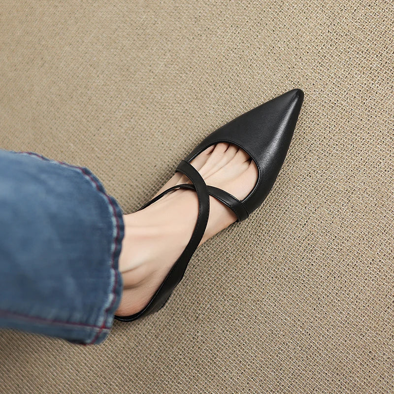 Ava | Pointed Leather Mules
