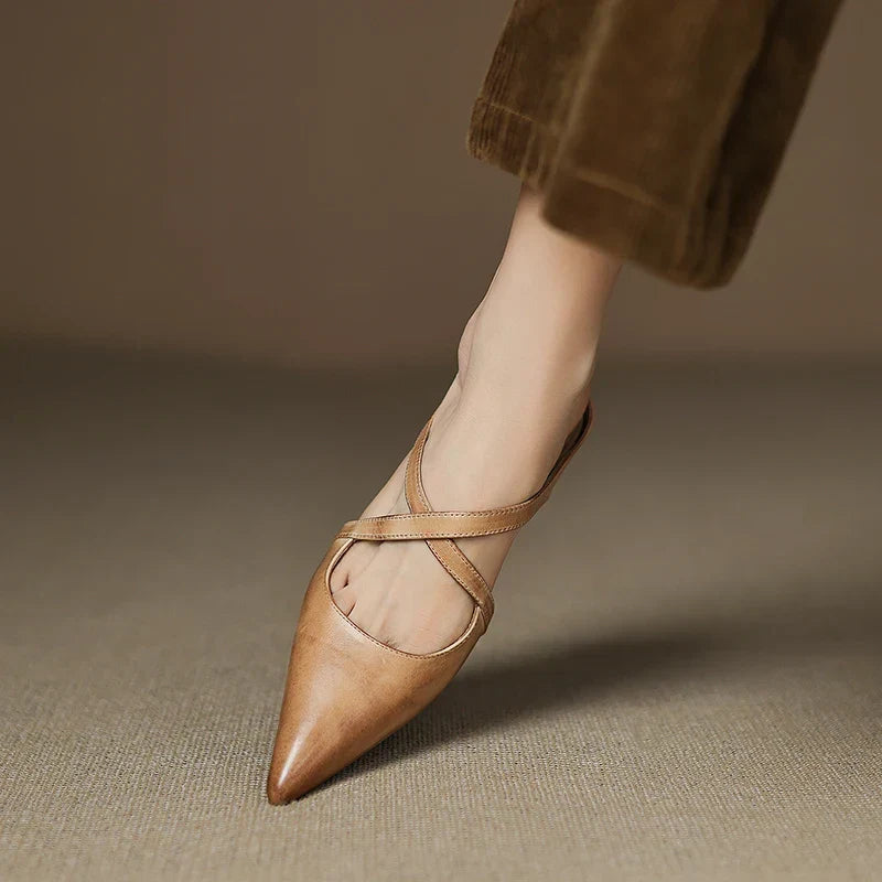Ava | Pointed Leather Mules