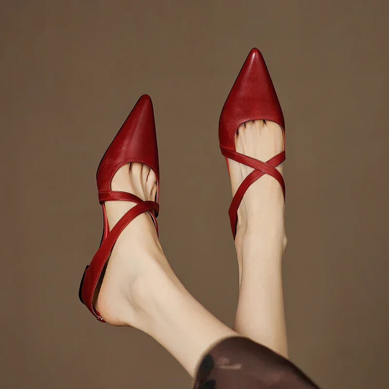 Ava | Pointed Leather Mules