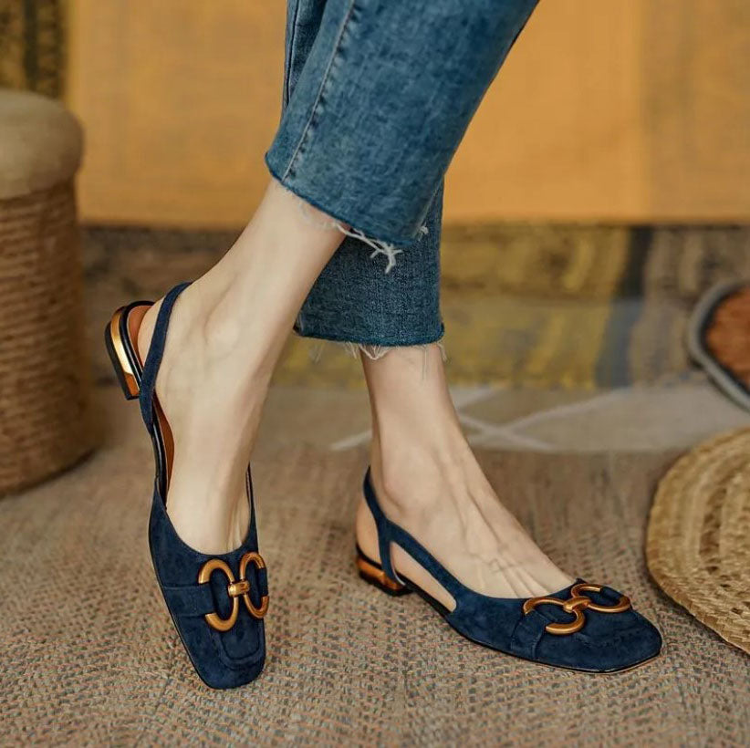 Lauren | Buckle Slingback Flats