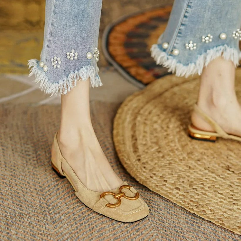Lauren | Buckle Slingback Flats