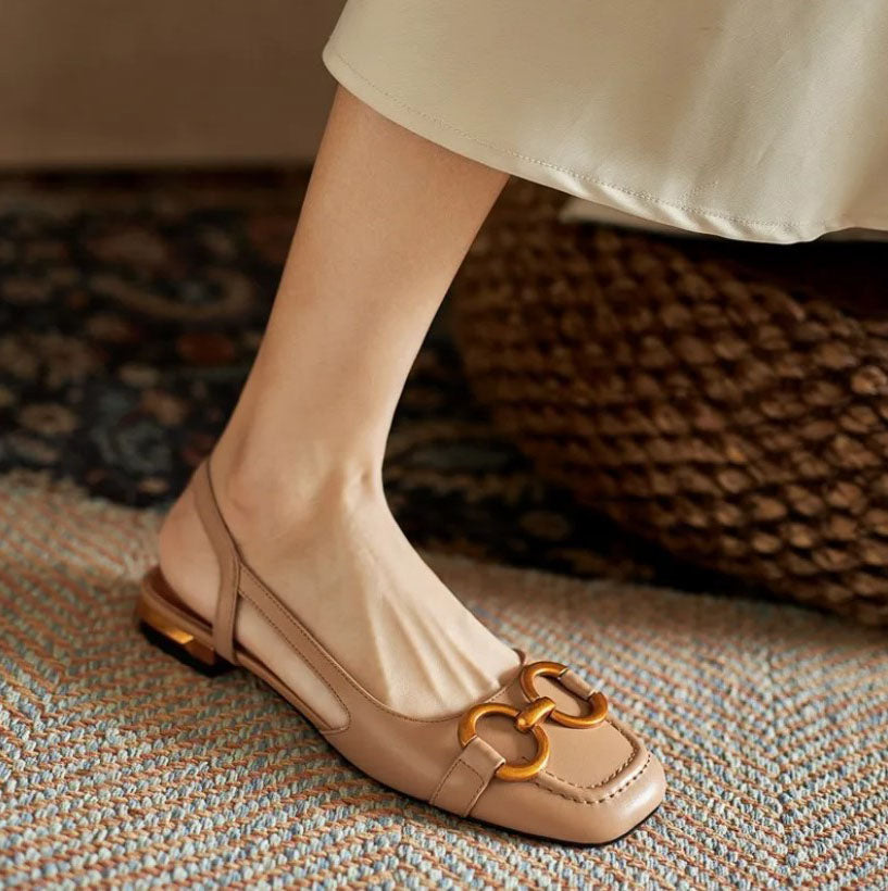 Lauren | Buckle Slingback Flats