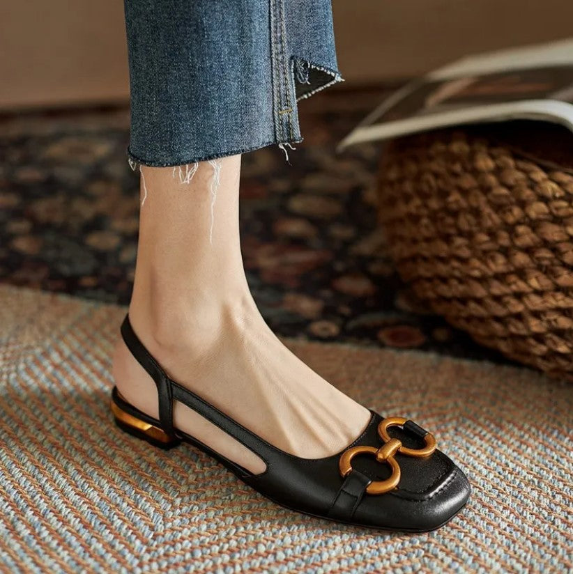 Lauren | Buckle Slingback Flats