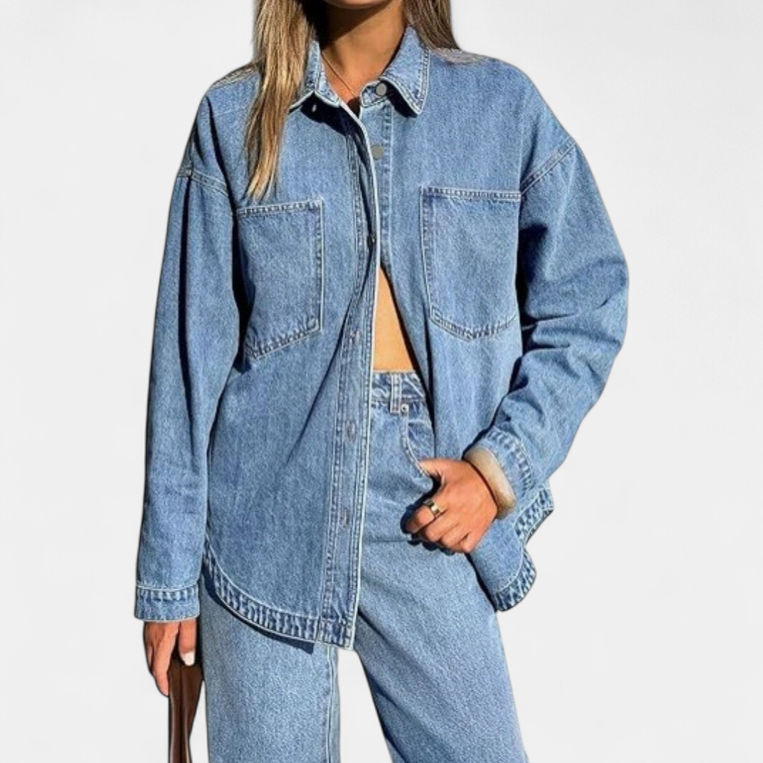 TRIXON™ – Washed Vintage Oversized Denim Shirt Jacket