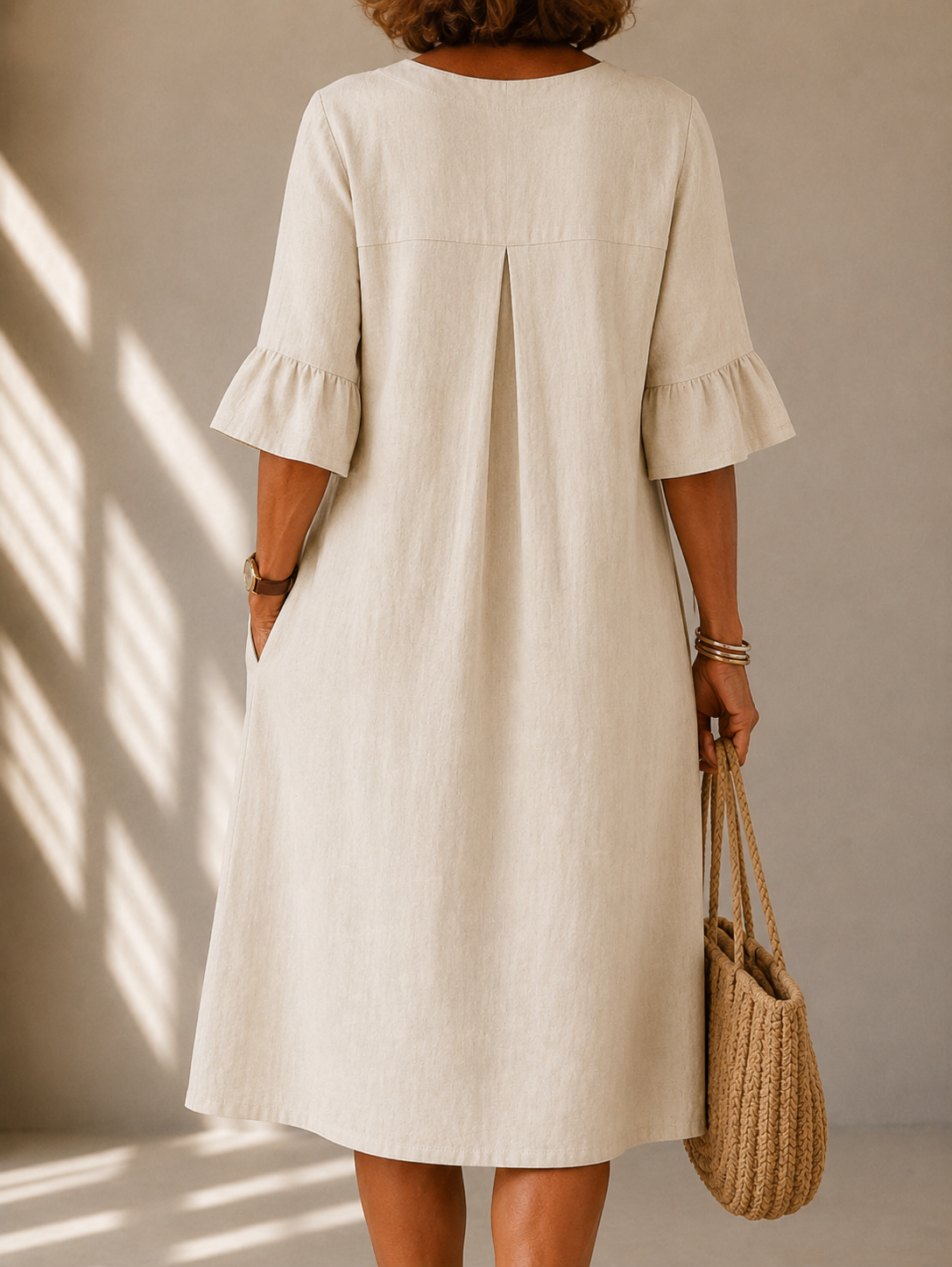 Hannah | Button Detail Midi Dress