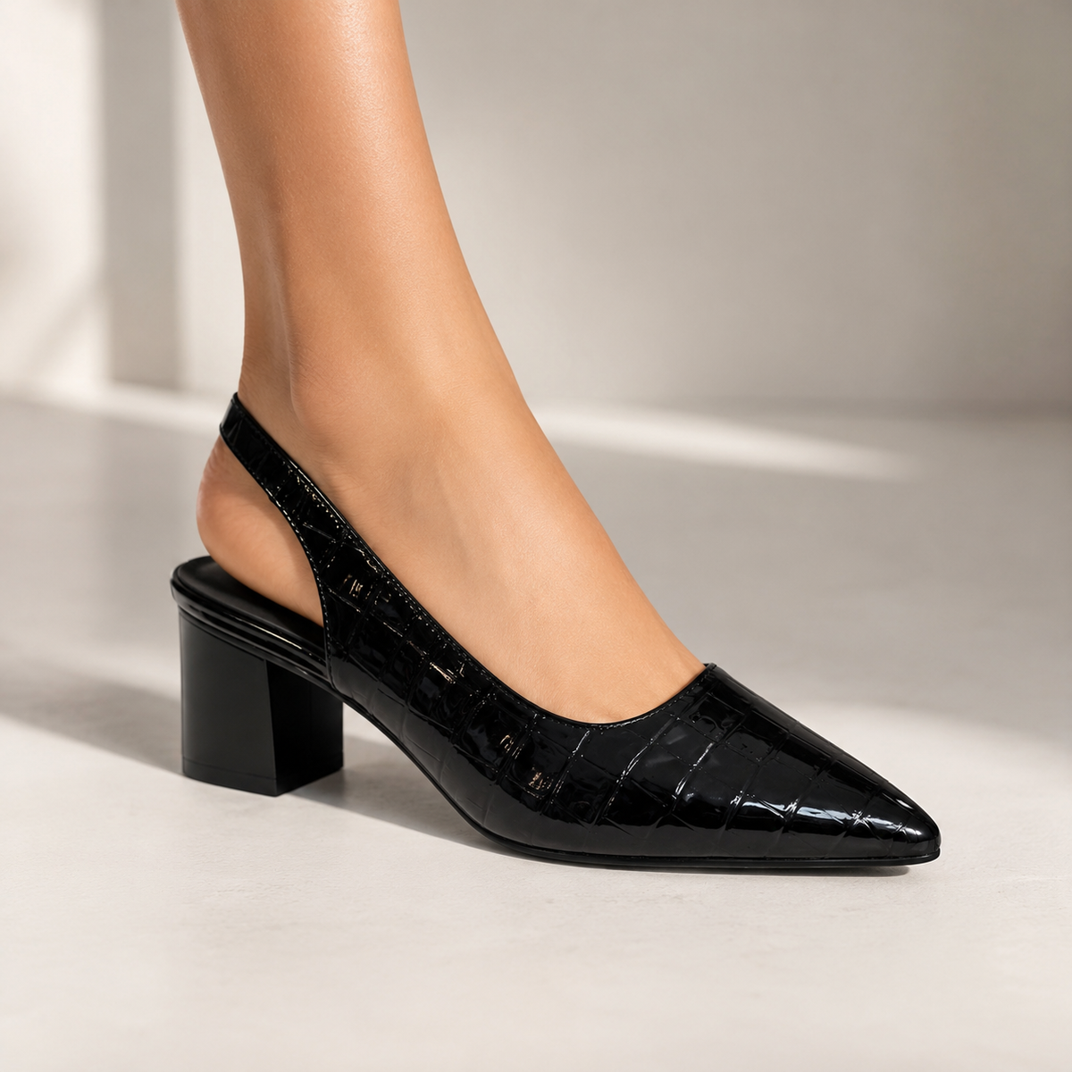 Georgia | Leather Slingback Heels
