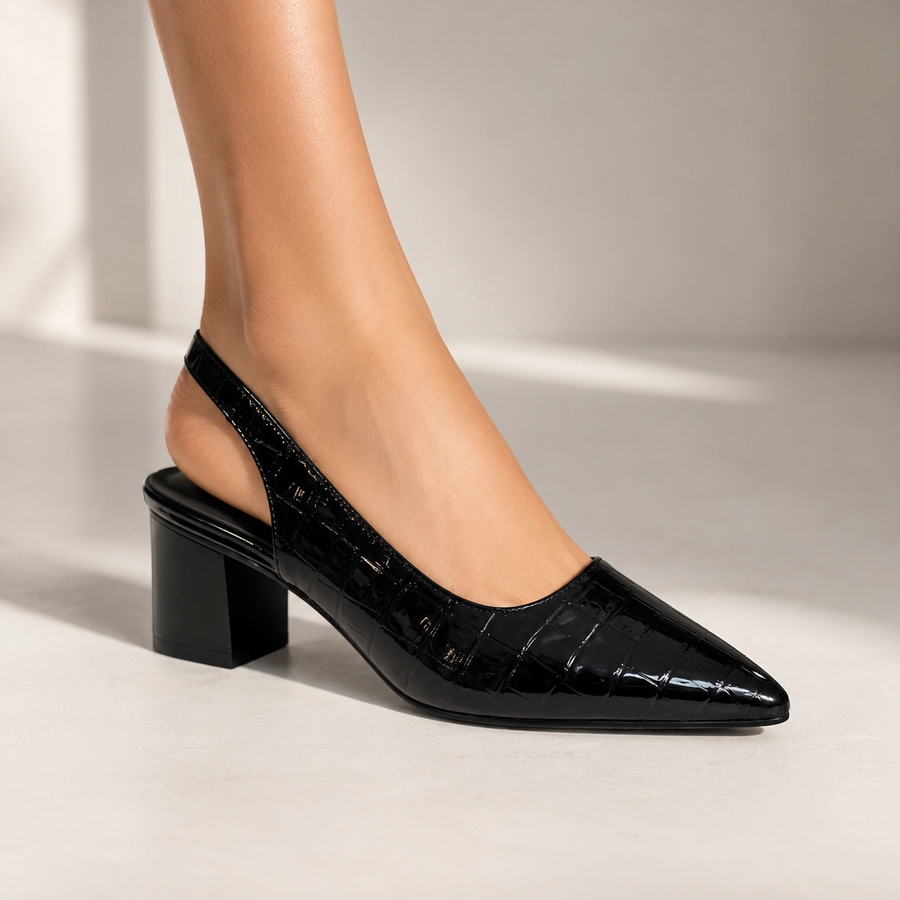 Georgia | Leather Slingback Heels