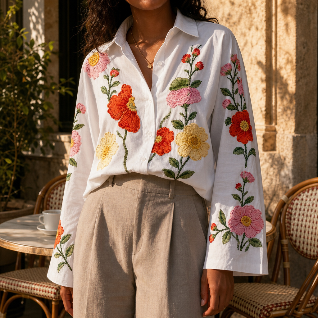 Lunabloom | Floral Embroidered Blouse