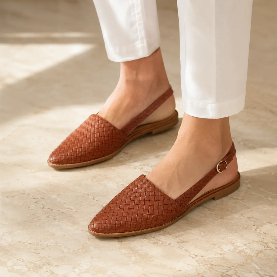 Sienna | Woven Slingback Flats