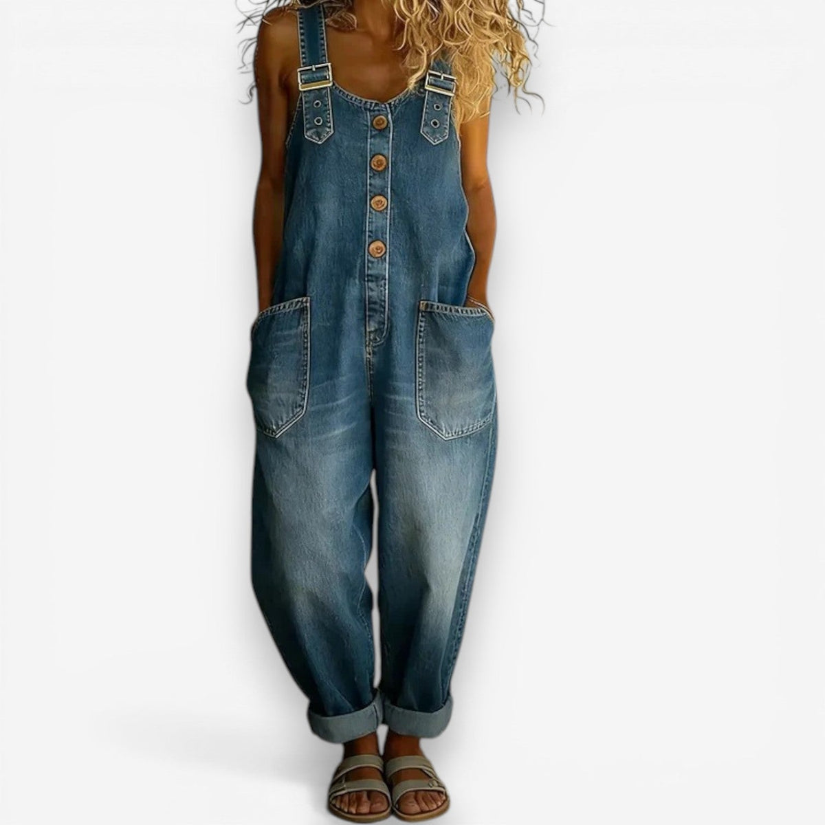 Casey™ Wide-Leg Denim Overalls