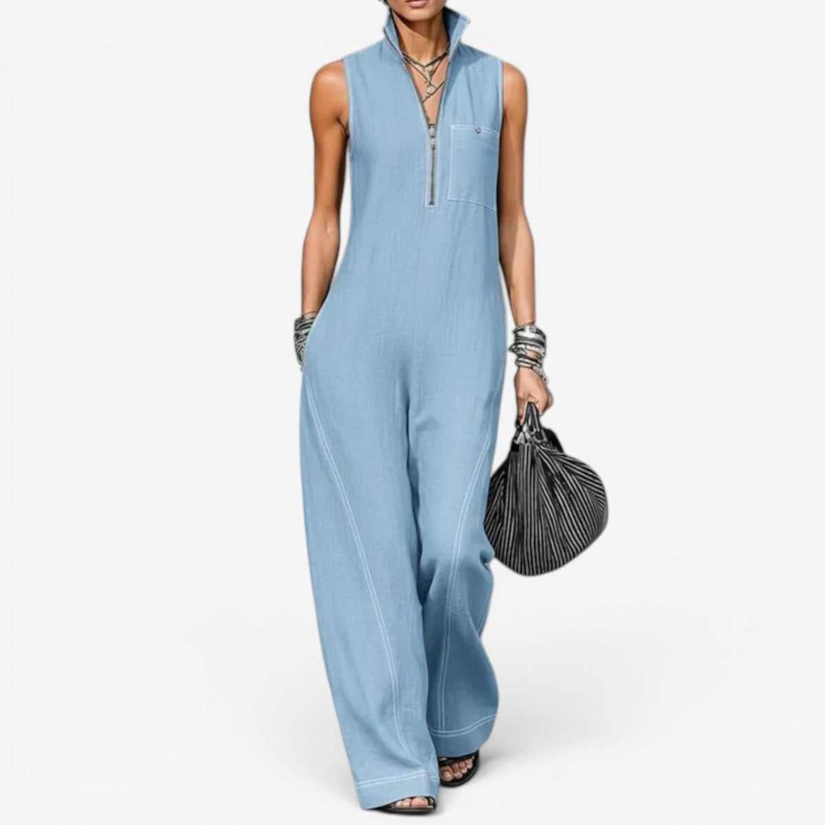 Tanya™ Sleeveless Zip Jumpsuit