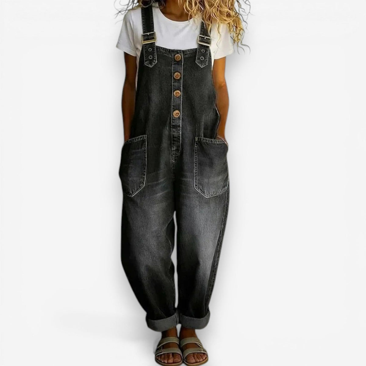 Casey™ Wide-Leg Denim Overalls