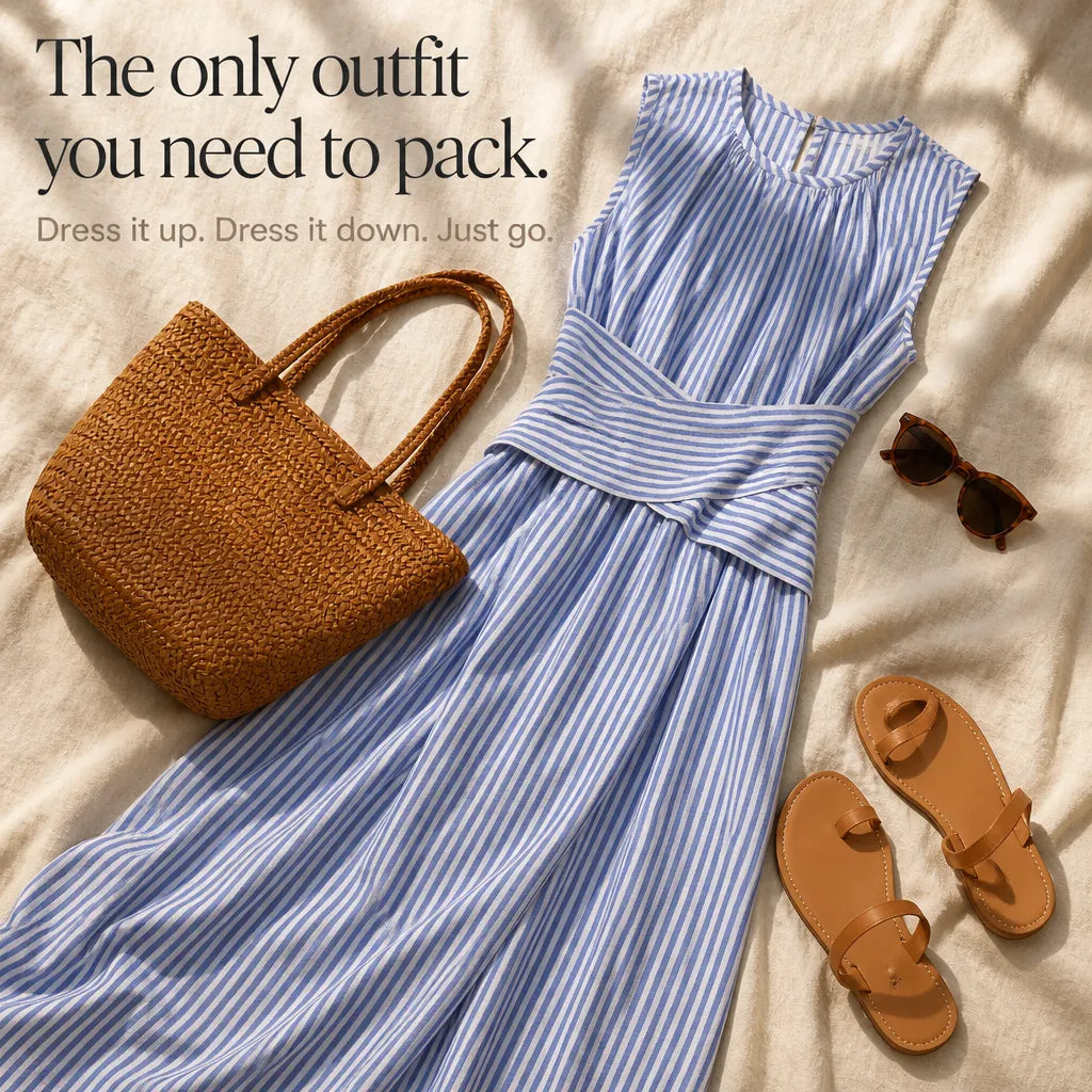 Marellé | Striped Wrap-Waist Maxi Dress