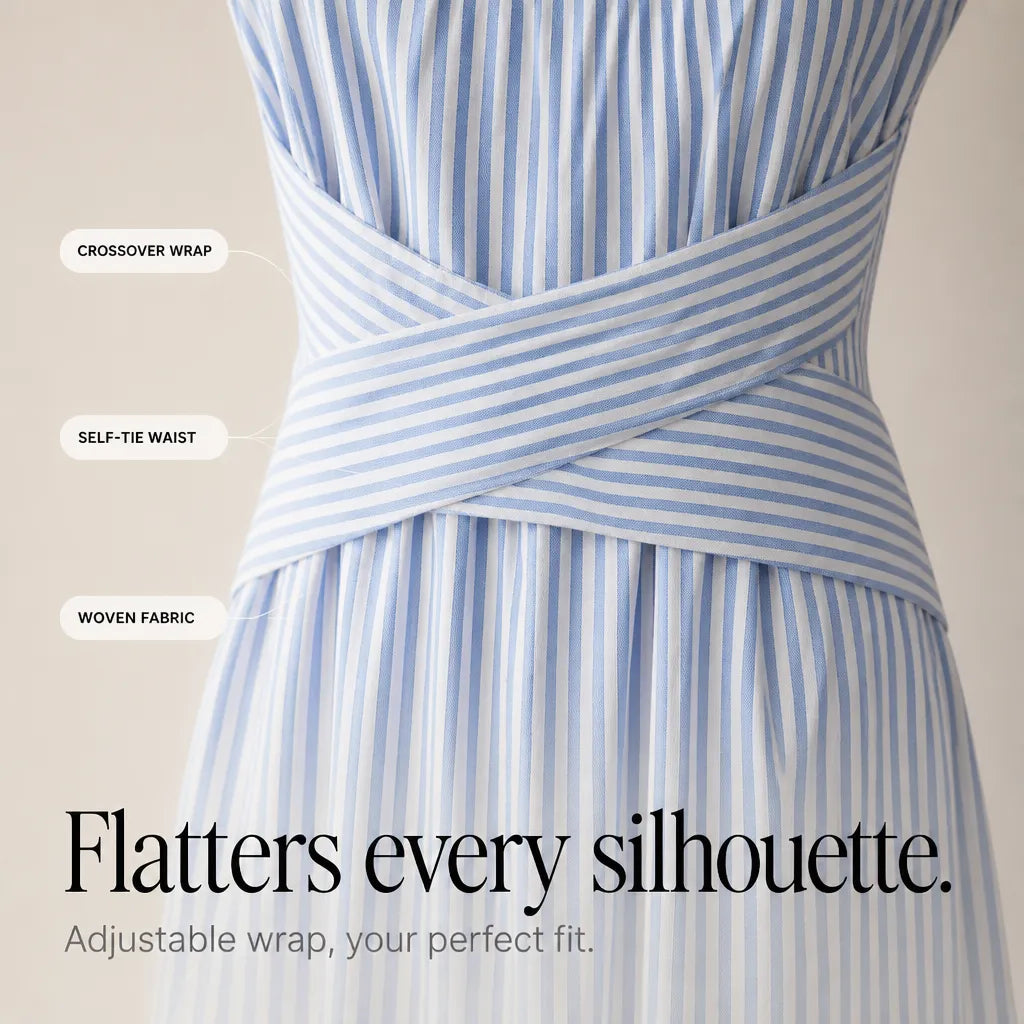 Marellé | Striped Wrap-Waist Maxi Dress