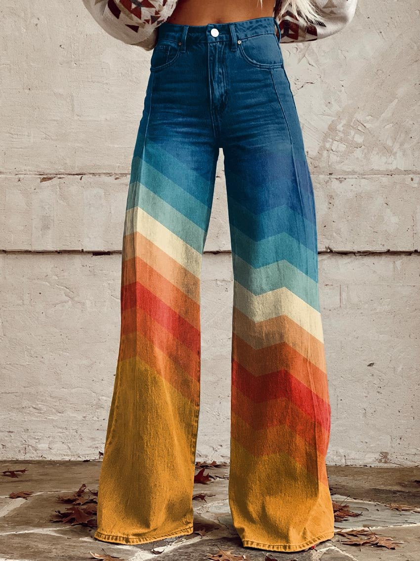Chloe - Elegant Retro Zigzag Pants