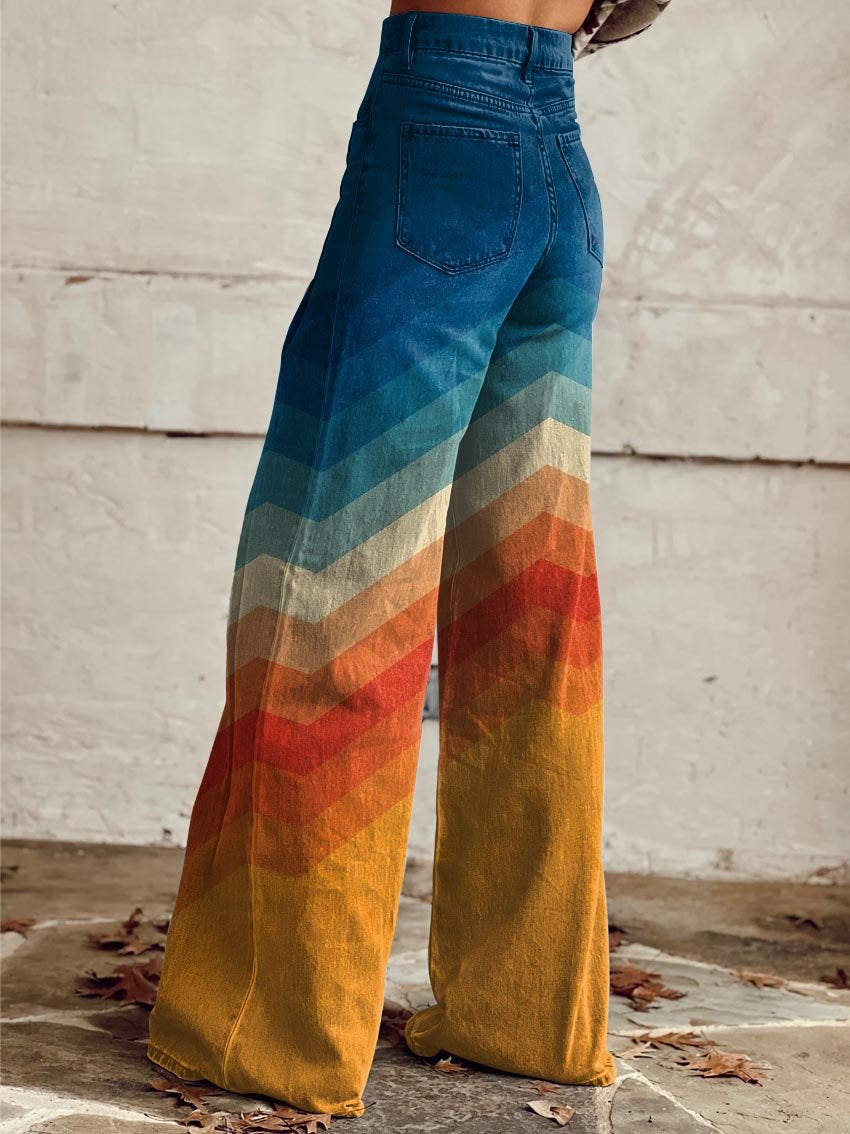 Chloe - Elegant Retro Zigzag Pants