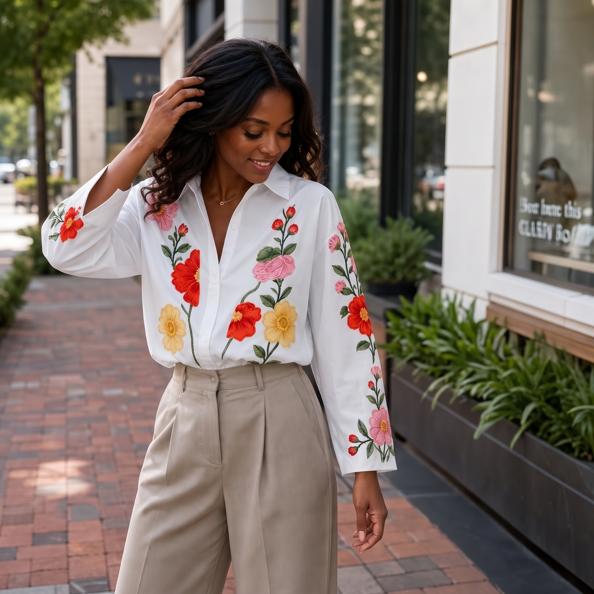 Lunabloom | Floral Embroidered Blouse