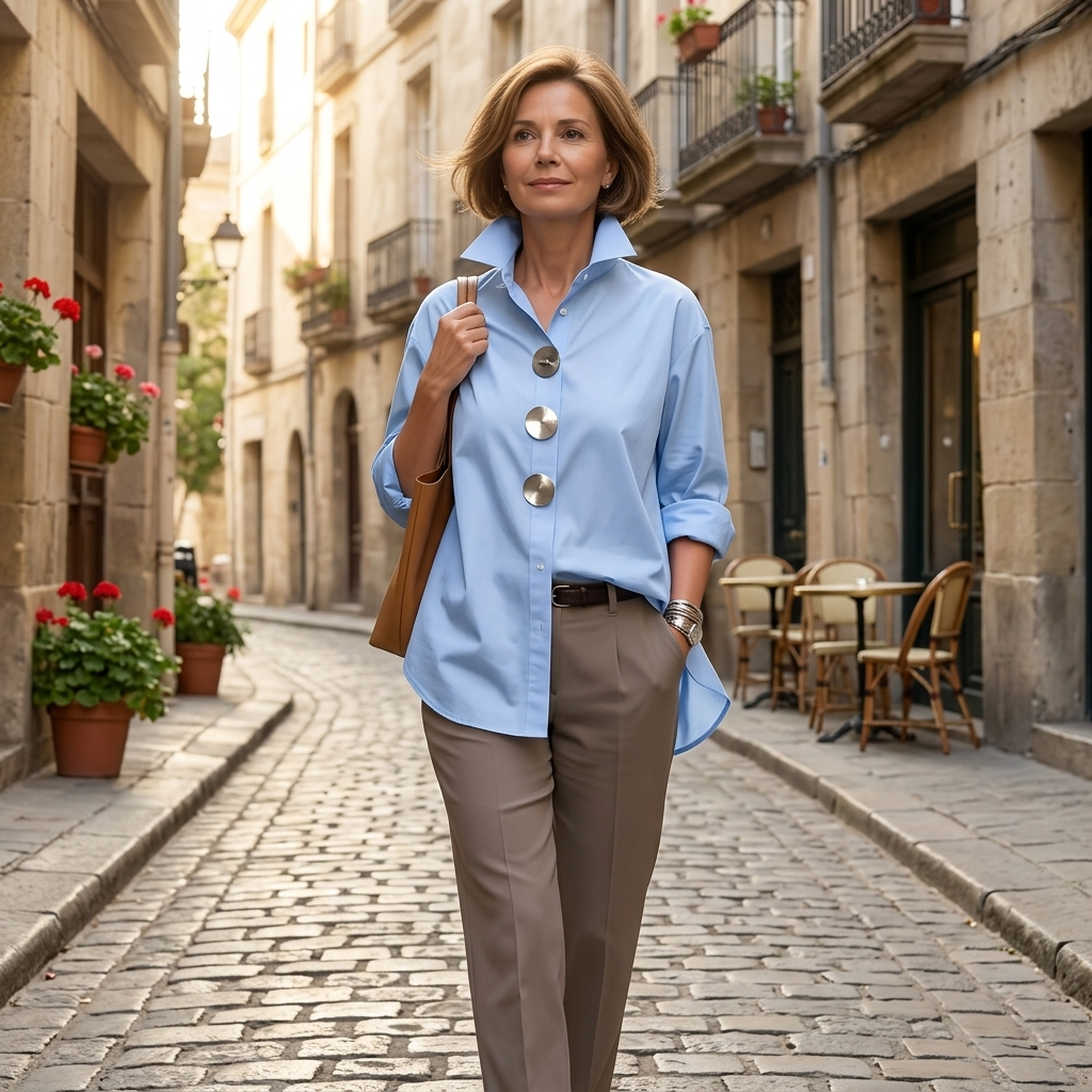 Milenza | Statement Button Blouse